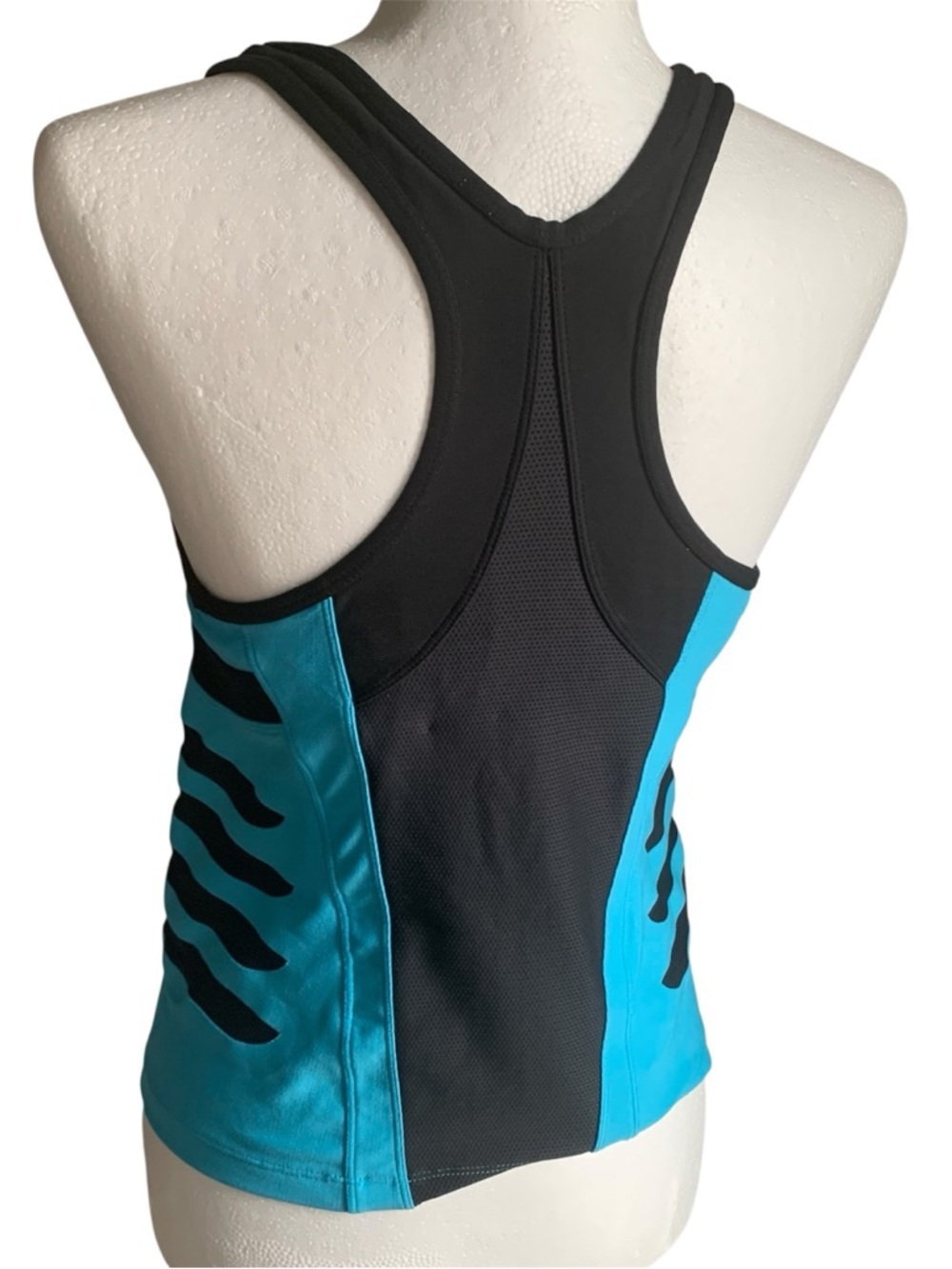 Nike Tank Top Scoop Neck With Shelf Sports Tech Tank Black Aqua M/S - Picture 12 of 15